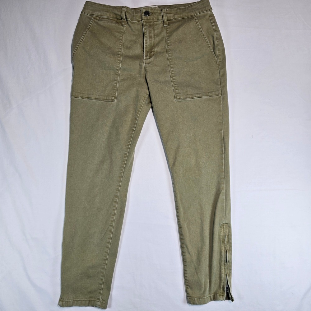 Sanctuary Standard Surplus Olive Green Skinny Utility Pants Ankle Zip P0445-BCS